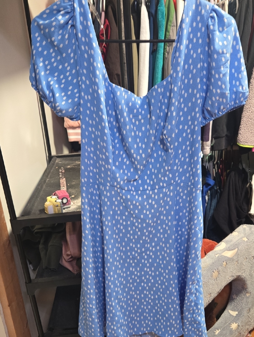 Lily Rose Light Blue Polka Dot Sundress
